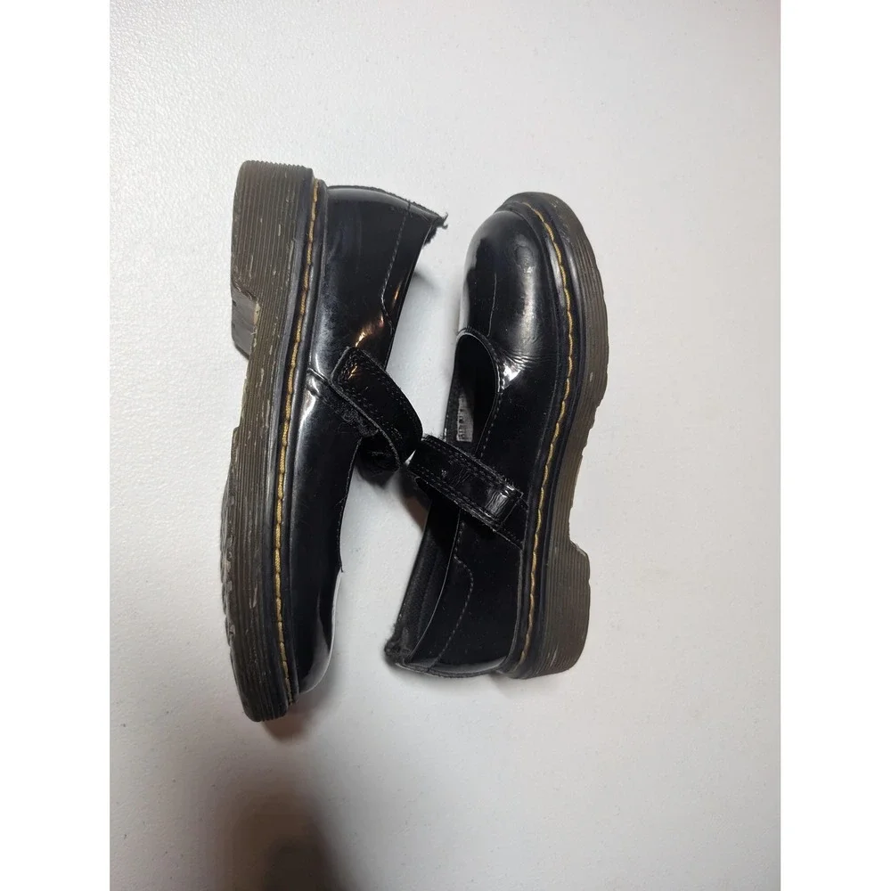 Dr Martens Mary Jane Shoes Girls Size 12 Black Patent Leather Strap School